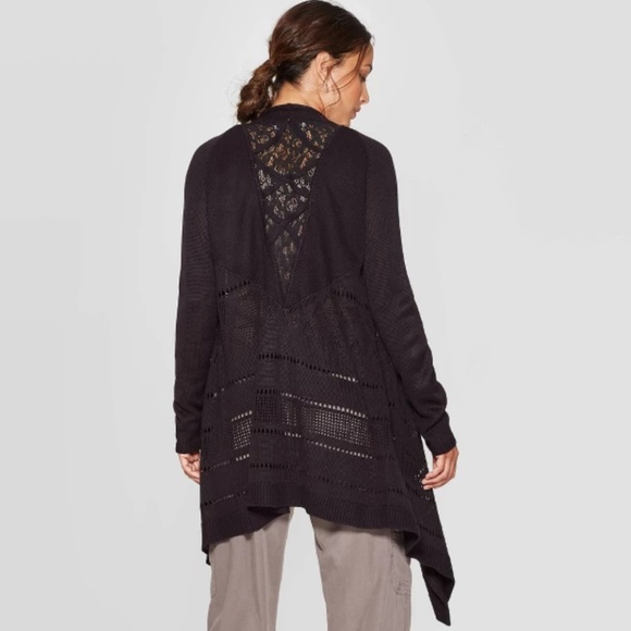 Knox Rose Sweaters - NWT Lace Open Front Cardigan